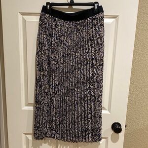 Vince Camuto Purple Pleated Midi Pencil Skirt